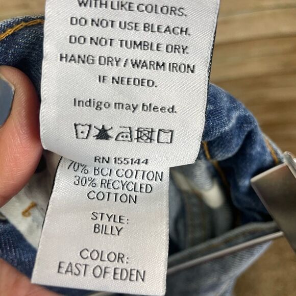 Boyish By HER The Billy Button Fly Rigid Cotton Jeans in Freaks Wash Size 23 - Picture 6 of 8